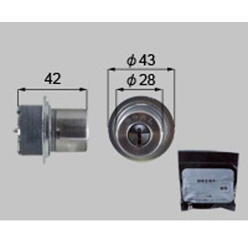 DCZZ3409 交換用シリンダーゴールV181ロック3409用 TOSTEM(LIXIL) シルバー色