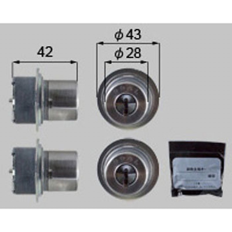 DCZZ1409 交換用シリンダーゴールV182ロック1409用 TOSTEM(LIXIL) シャイングレー色