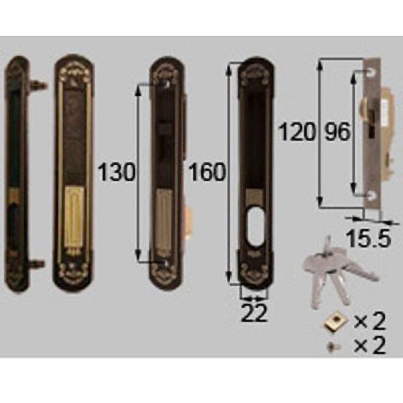 DDZZ116 玄関引戸 合掌錠セット 一筋引分け戸用 1セット TOSTEM(LIXIL) 【通販モノタロウ】