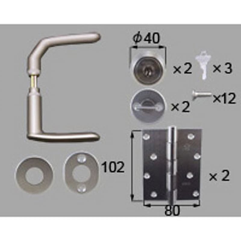 DCZZ342 ベルエアⅡ2ロック用部品箱セット TOSTEM(LIXIL) シルバー色