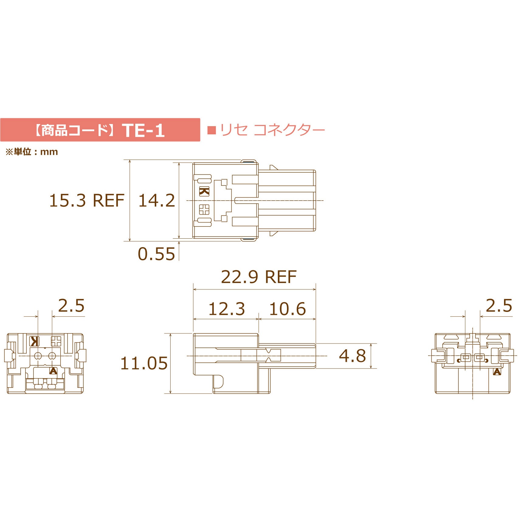 マゾカップル TE-1 【ワンタッチ接続】TEサーモカップルコネクター【熱電対の接続が簡単!】 1個 坂口電熱 【通販モノタロウ】