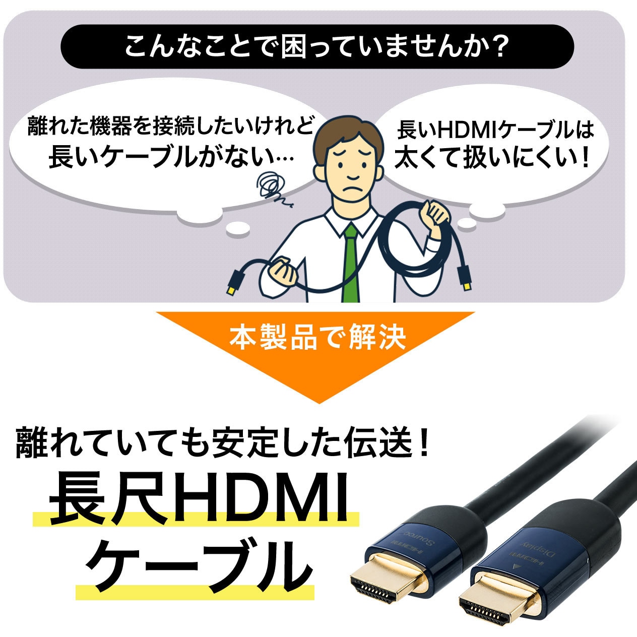 500-HDMI013-10 HDMIアクティブケーブル サンワダイレクト