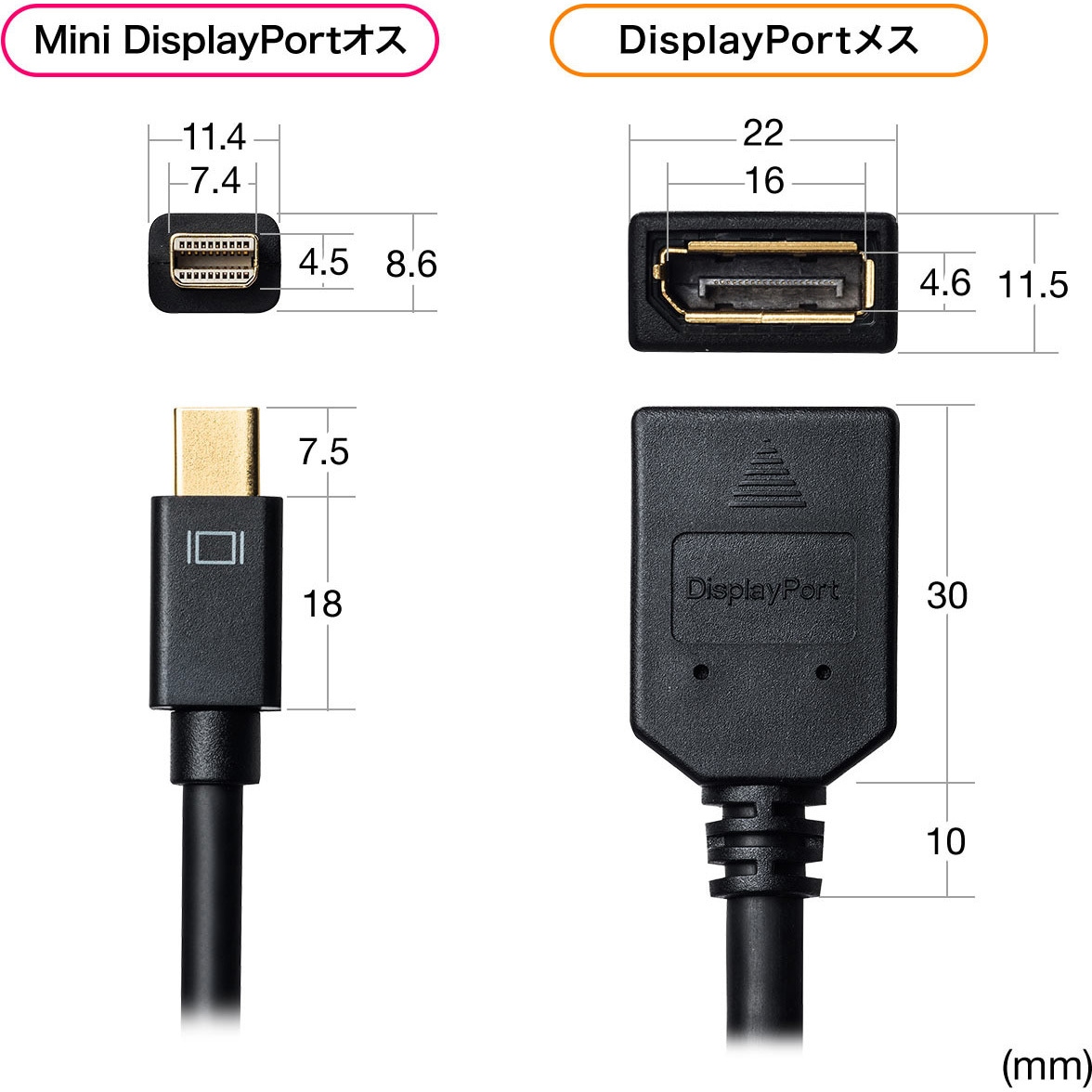 500-KC029-015 変換ケーブル サンワダイレクト ブラック色 DisplayPort