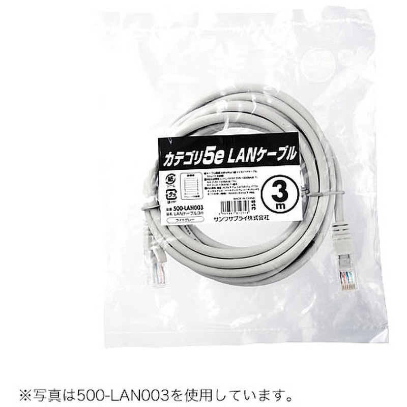 500-LAN005 LANケーブル サンワダイレクト コネクタあり ライトグレー