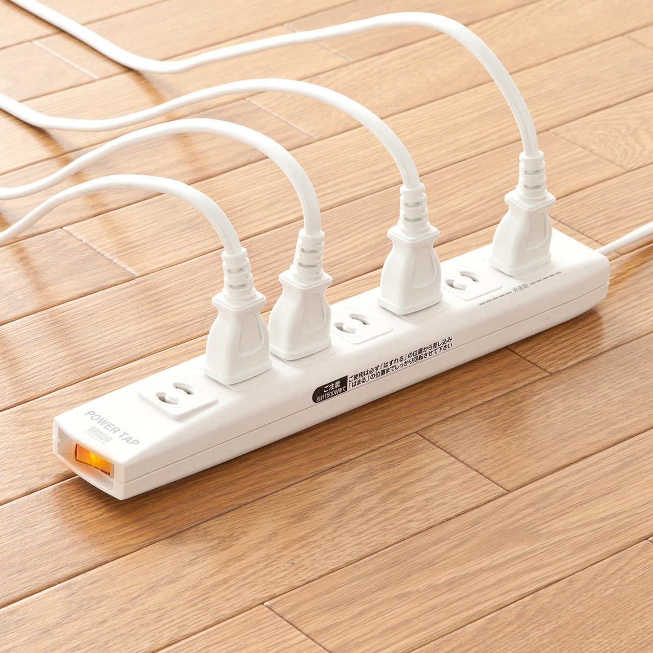 700-TAP033 電源タップ サンワダイレクト 一括集中スイッチ ホワイト色