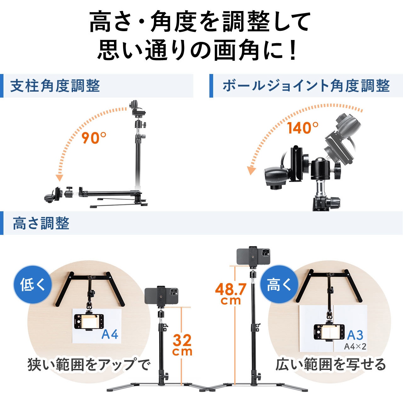 200-DGCAM028 スタンド 1個 サンワダイレクト 【通販モノタロウ】