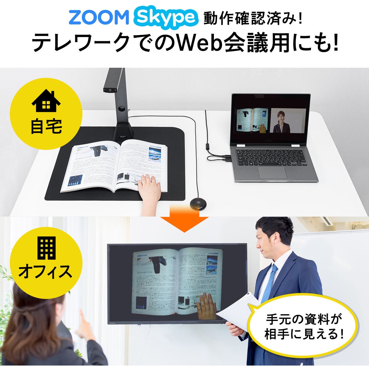 サンワダイレクト スキャナー A3 書画カメラ 400-CAM073 USB給電