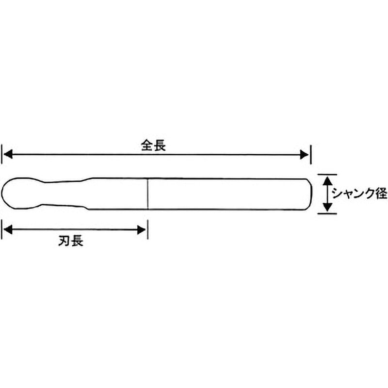 PRC-R300M2L 2枚刃超硬ボールエンドミル ロング PROCHI(プロチ