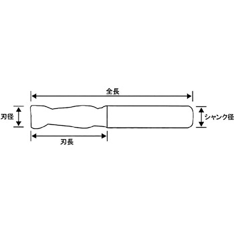 2枚刃 超硬ラジアスエンドミル PROCHI(プロチ) ラジアス超硬エンドミル
