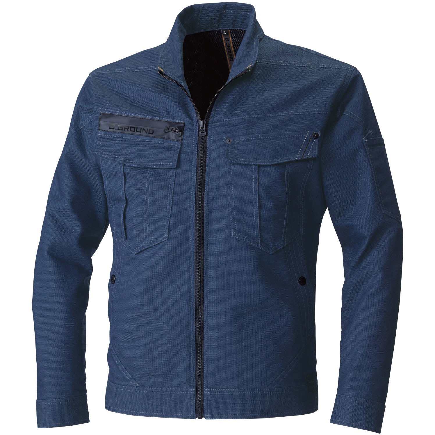 1022-00 1022-00 長袖ブルゾン 桑和 素材:綿60%ポリエステル40% 定番 ネイビー色 M