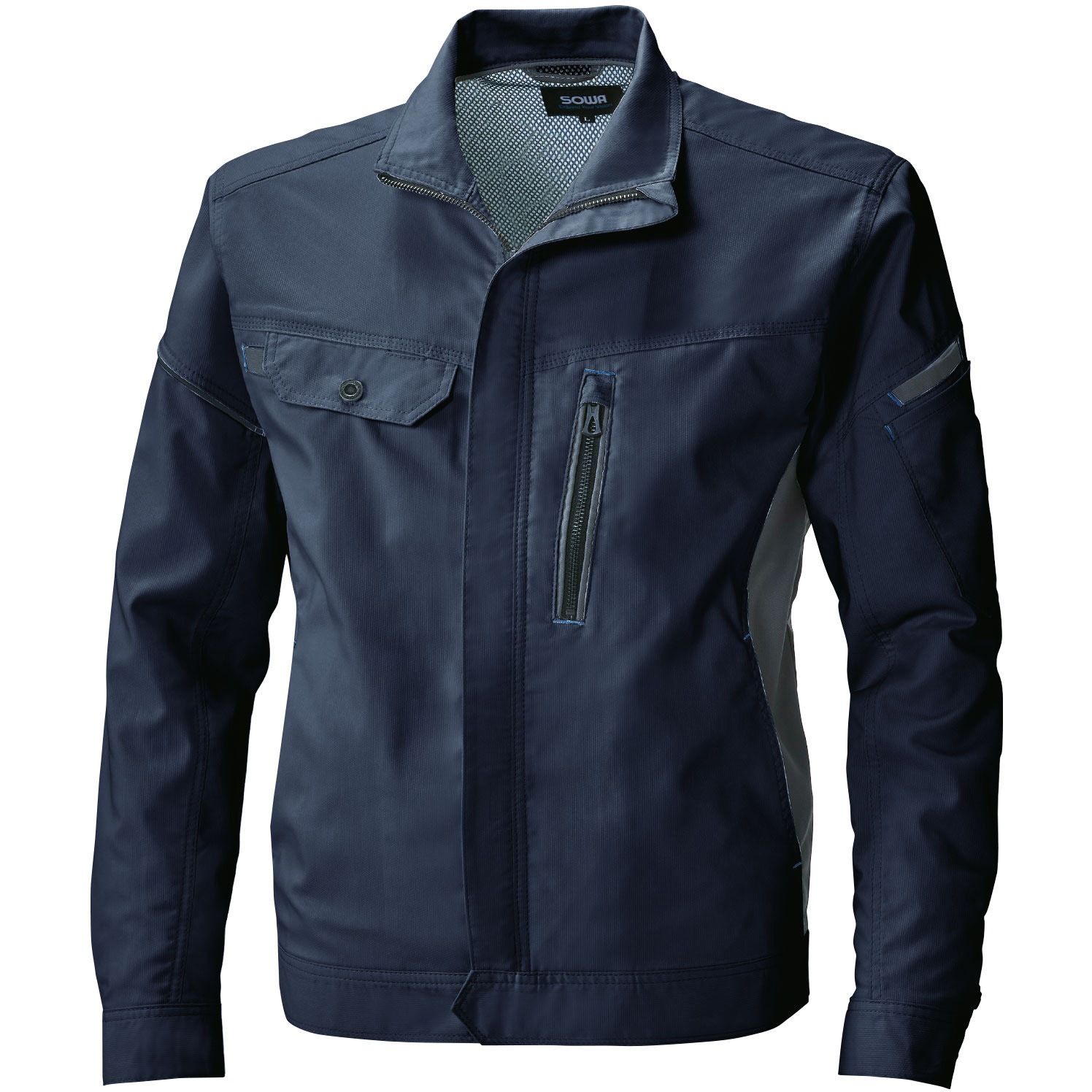 3018-00 3018-00 長袖ブルゾン 桑和 ネイビー色 S