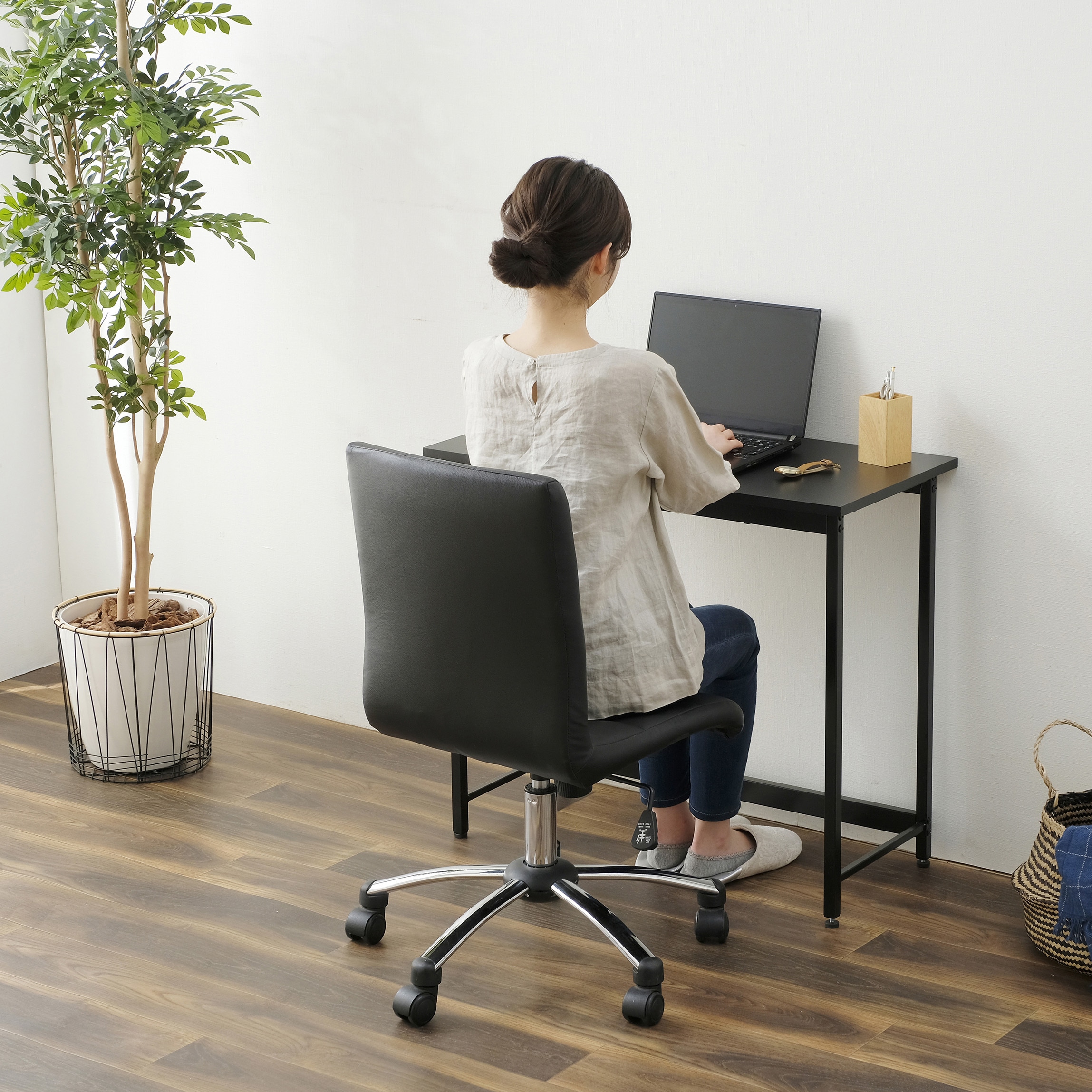 BDK-8040 ベーシックデスク 幅80×奥行40cm アイリスオーヤマ ブラック