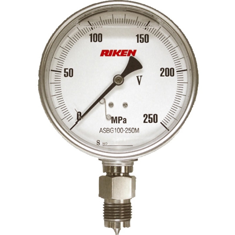 ASBG100-250M-U 圧力計 200MPAシリーズ 1個 RIKEN(理研機器) 【通販