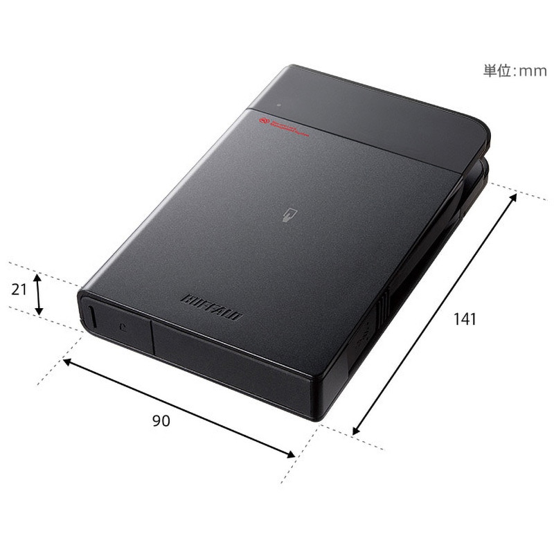 バッファロー HDS-PZN1.0U3TV3　（セキュリティモデル） HDS-PZN1.0U3TV3 ICカードセキュリティー 管理ソフトウェア対応 強制