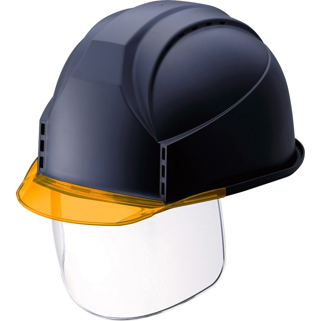 KKC3S-B スミハット 艶消しシリーズ 住ベテクノプラスチック シールド付きタイプ 飛来・落下物用・墜落時保護用 マットブラック/オレンジ色   KKC3S-B