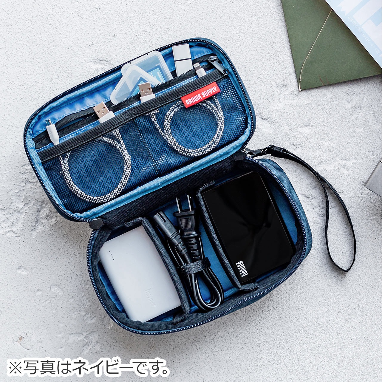 200-BAGIN019GY ポーチ サンワダイレクト グレー色 200-BAGIN019GY