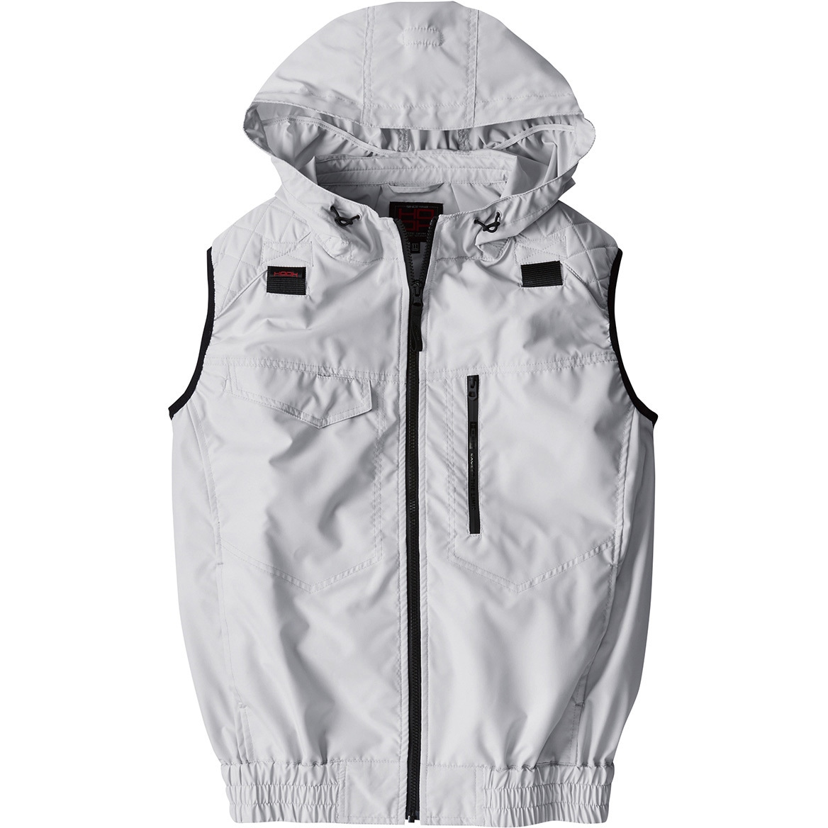 V5559 HOOH フルハーネス対応冷感フードベスト V5559 村上被服 服のみ ポリエステル100% シルバーグレー色 サイズ8L