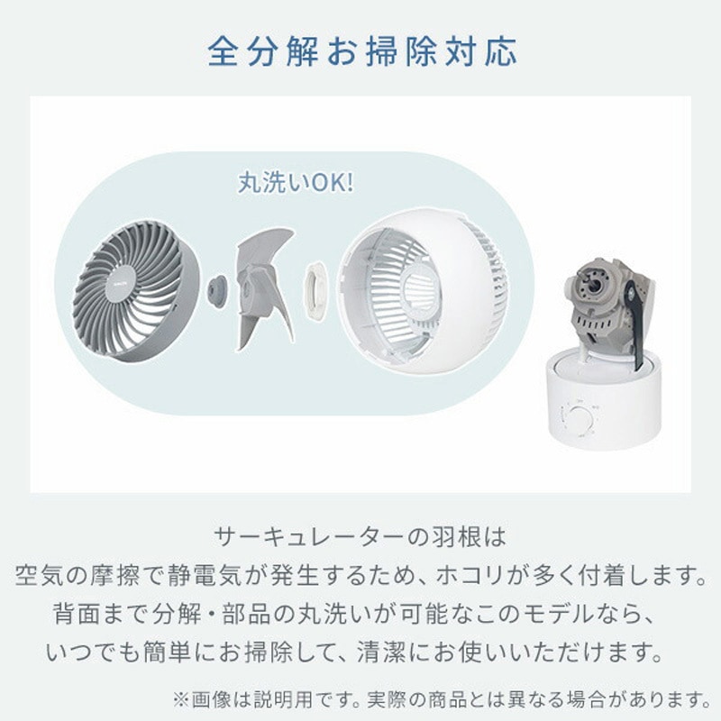 YAS-AFKW15E(W) サーキュレーター 全分解 左右自動首振り 風量3段階 14