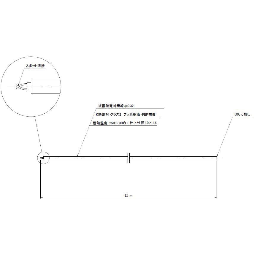 DJ-K-0.32-S-8-C 被覆K熱電対切りっ放し 佐藤計量器製作所 長さ8m