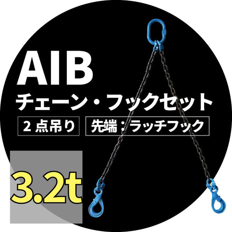 31028 2点吊りチェーンフックセット アイビッグ 材質:高強度合金鋼
