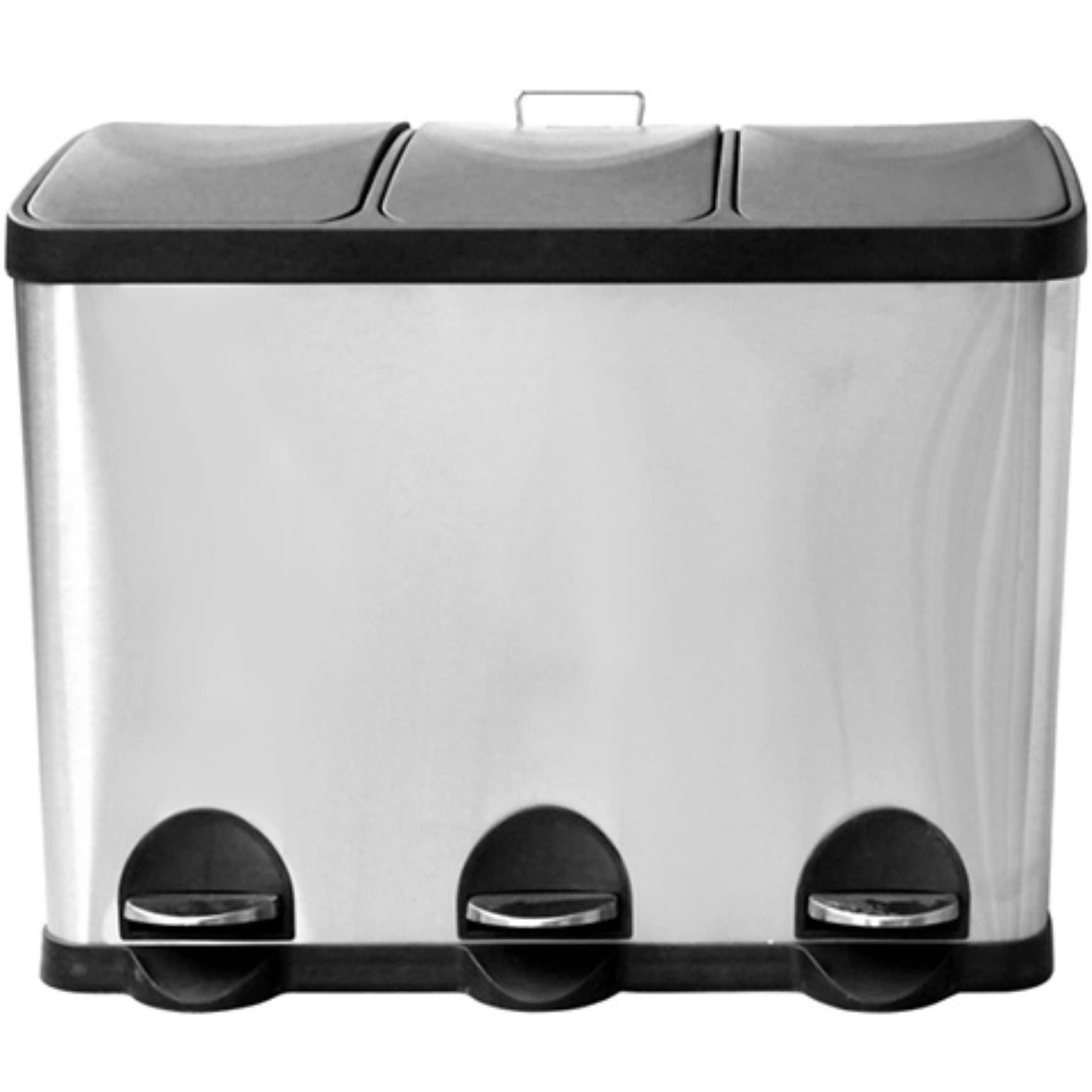 ゴミ箱 蓋付き 45L 分別用 三連 ステンレスダストボックス ペダル開閉