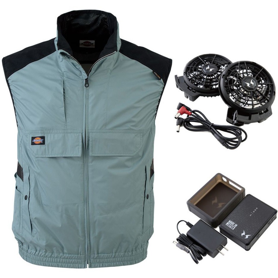 D24969 Dickeis 空調風神服 ボルトクールベスト セット コーコス信岡 ジェイド色 サイズ5L  D24969