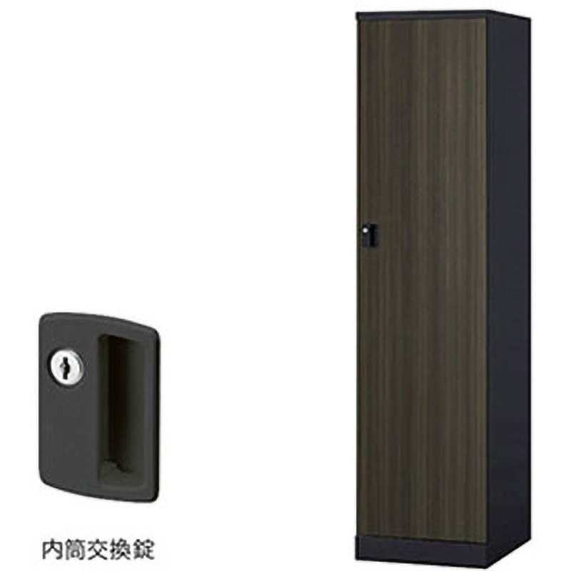 GL1LC-BMD ロッカー 1人用 GL型 ナイキ ブラック色 内筒交換錠タイプ 高さ1800mm間口450mm奥行515mm  GL1LC-BMD