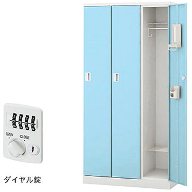 GL3MD-PB ロッカー 3人用 GL型 ナイキ パウダーブルー色 ダイヤル錠タイプ 高さ1800mm間口900mm奥行515mm  GL3MD-PB