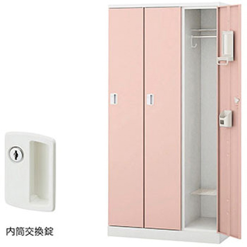 GL3MC-LPI ロッカー 3人用 GL型 ナイキ ライトピンク色 内筒交換錠タイプ 高さ1800mm間口900mm奥行515mm  GL3MC-LPI