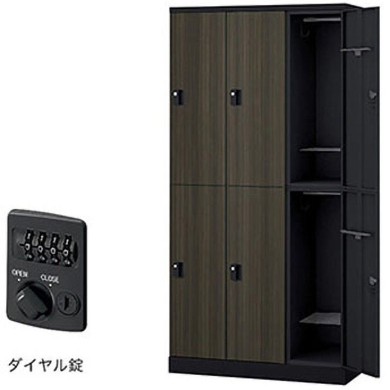GL6MD-BMD ロッカー 6人用 GL型 ナイキ ブラック色 ダイヤル錠タイプ 高さ1800mm間口900mm奥行515mm  GL6MD-BMD