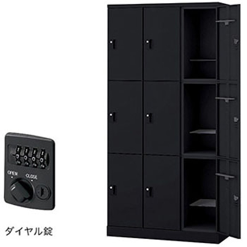 GL9MD-B ロッカー 9人用 GL型 ナイキ ブラック色 ダイヤル錠タイプ 高さ1800mm奥行515mm  GL9MD-B 87,890円