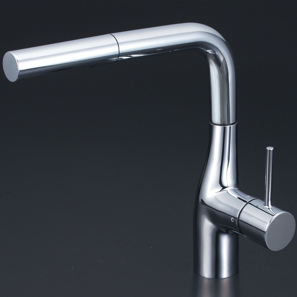 KM6161ECHS シングル混合栓 撥水 KM6161EC KVK 逆止弁タイプ