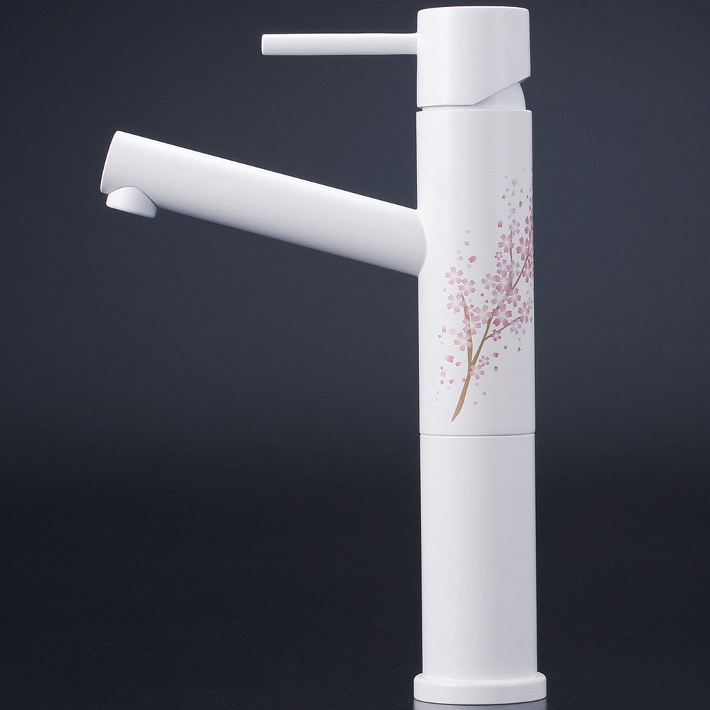 KM7061LM4K1 シングル混合栓 サクラ KM7061 KVK マットホワイト色 一般地 取付穴径35～38mm