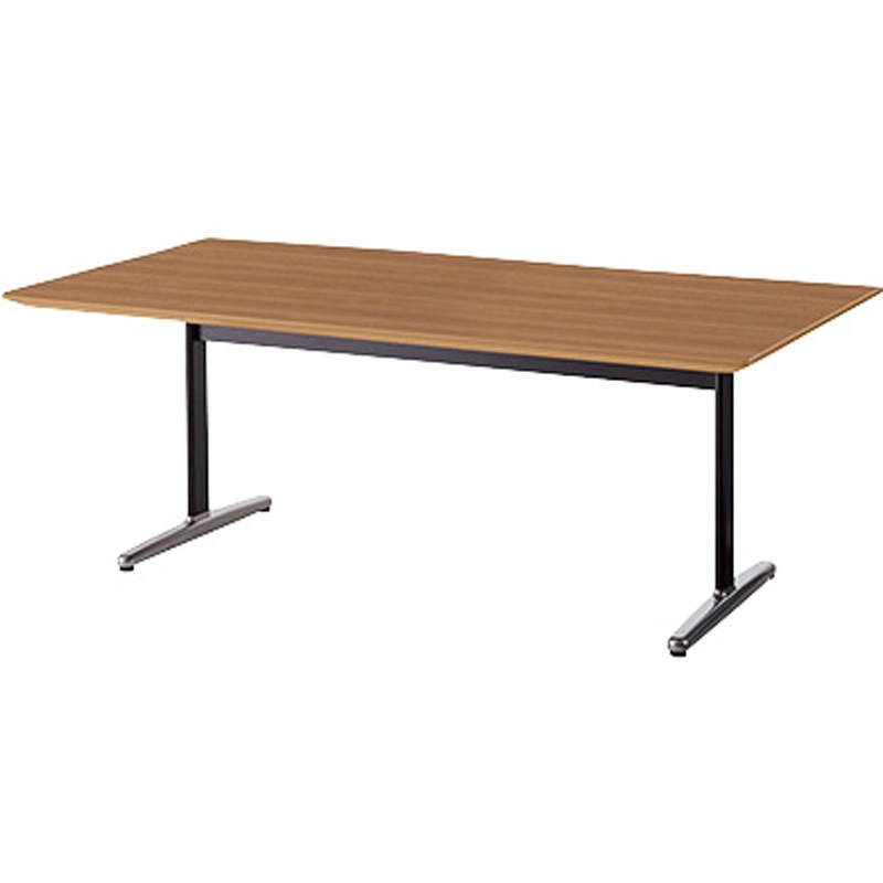 KHD1890-B-MW ミーティングテーブル(KHD型) ナイキ ミディアムウォールナット ブラック 高さ720mm間口1800mm奥行900mm  KHD1890-B-MW