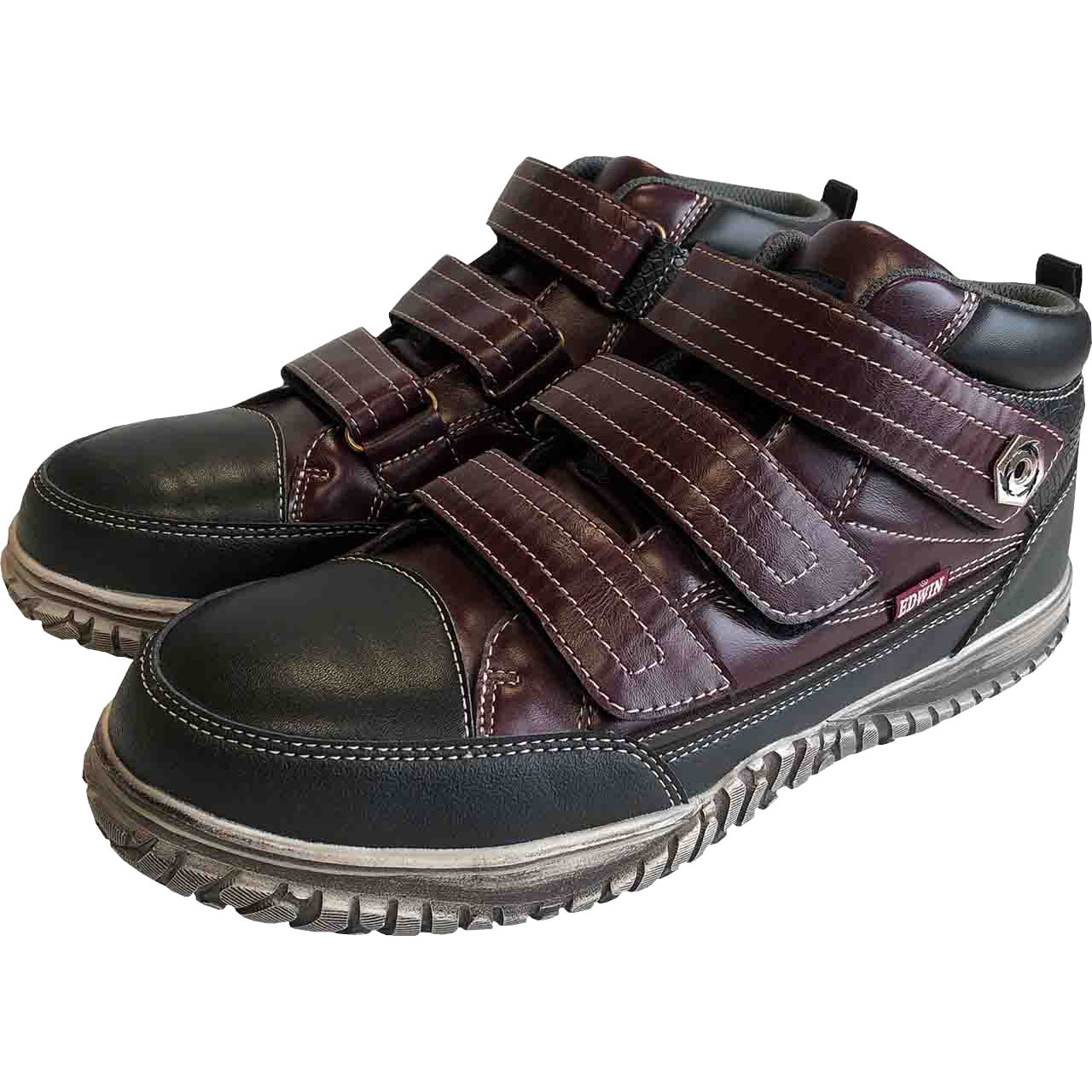 ESM-103 ミドルカットセフティスニーカー ESM-103 EDWIN 色AZUKI サイズ25.5cm