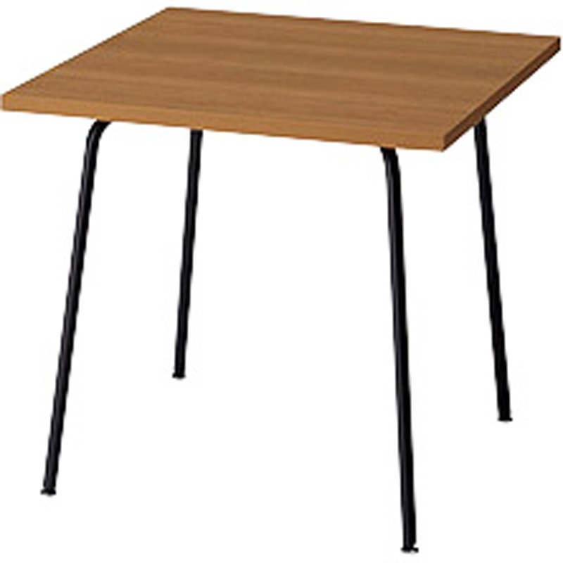 KLPB7575-B-MW ミーティングテーブル(KLPB型) ナイキ ミディアムウォールナット ブラック 高さ700mm間口750mm奥行750mm  KLPB7575-B-MW