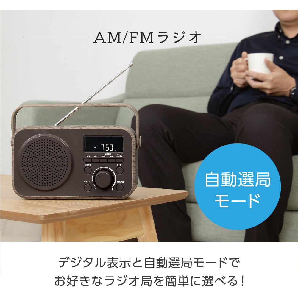 DTS-WS230-BR ラジオ付手元スピーカー 木聲(きこえ) 1個 ゼピール
