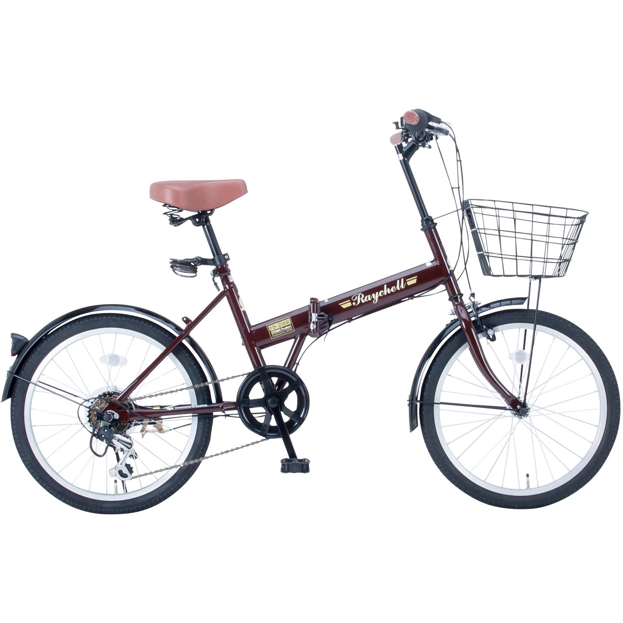 35650 Raychell FB-206R 折りたたみ自転車 Raychell ブラウン色 タイヤ 