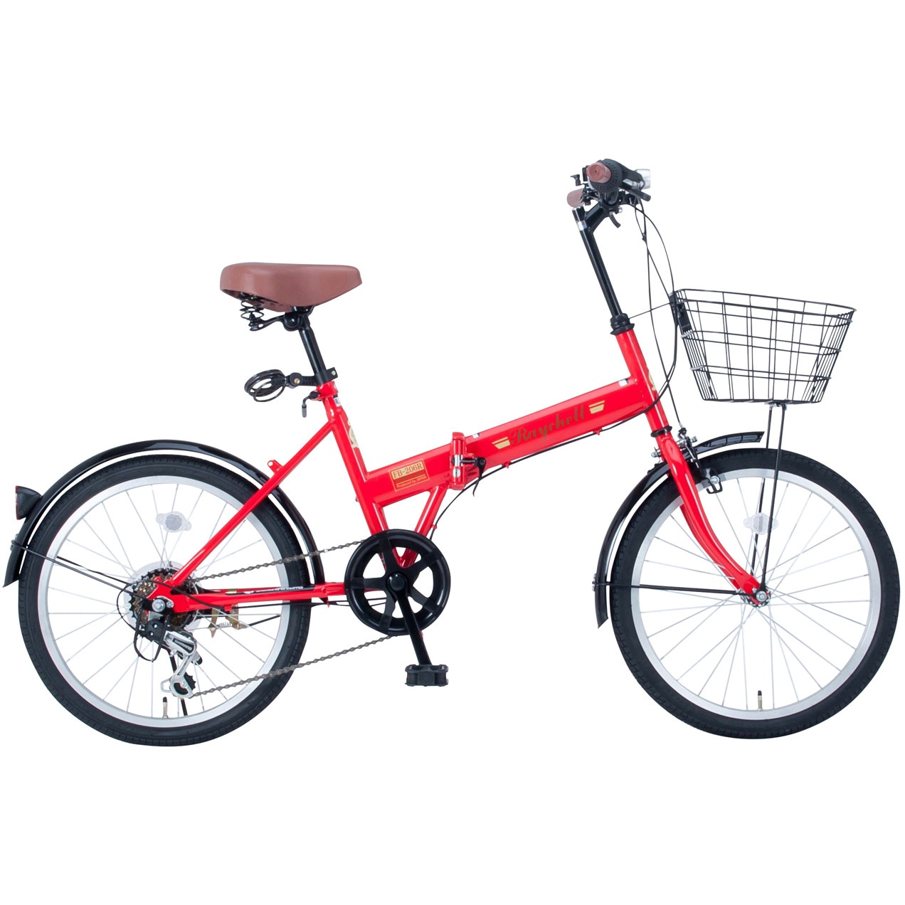 折りたたみ自転車　Raychell レイチェル　FB-206R シマノ 35651 Raychell FB-206R 折りたたみ自転車 Raychell レッド色 タイヤ