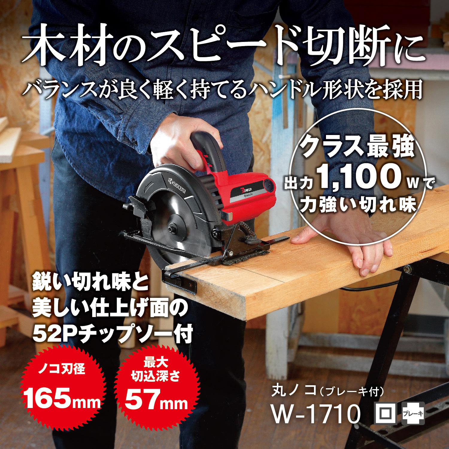 W-1710 丸ノコ 京セラインダストリアルツールズ(旧:リョービ) ノコ刃外