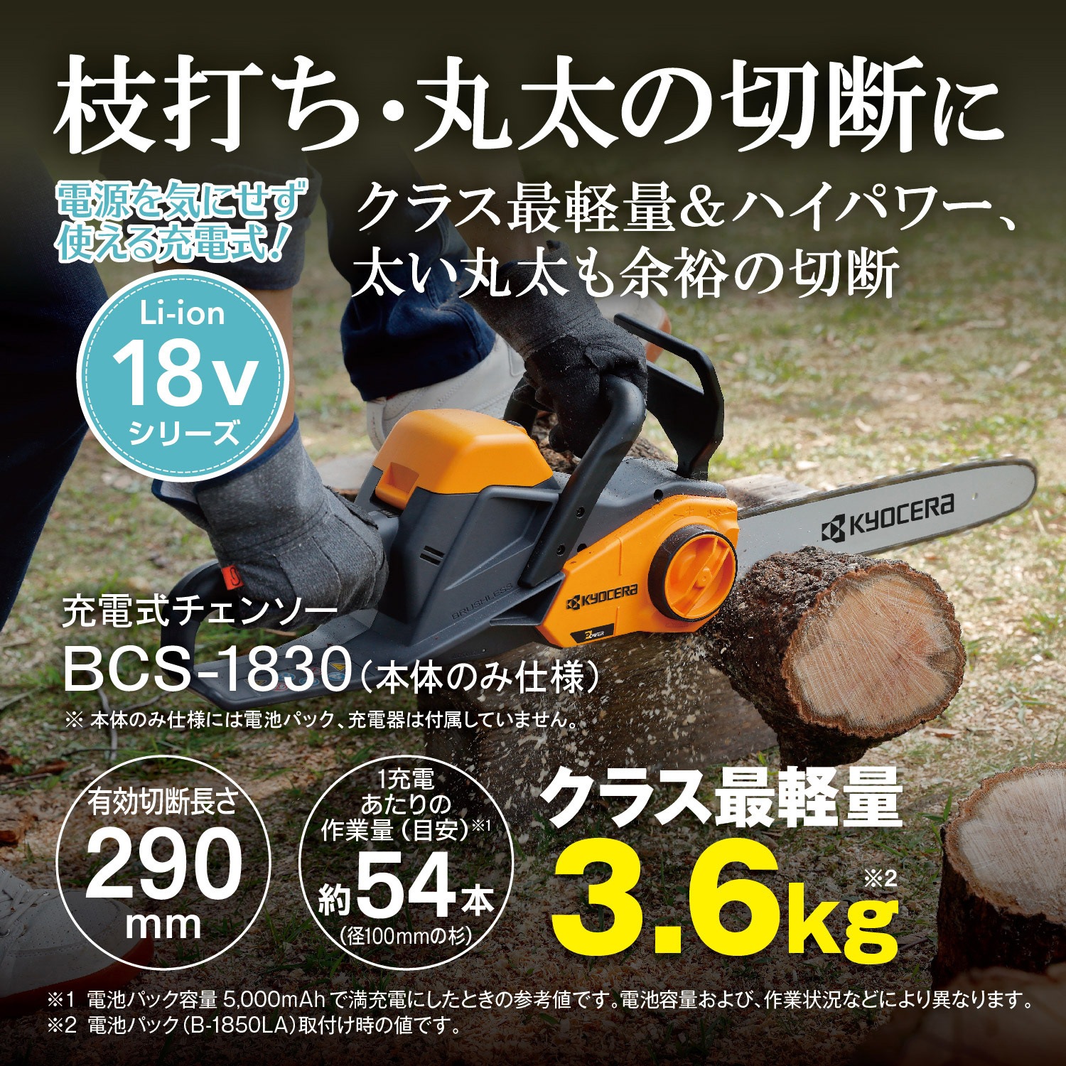 104/　KYOCERA/RYOBI 充電式チェンソー BCS-1800L1　※未使用 KYOCERA 京セラ 旧リョービ 充電式 チェンソー BCS-1800L1 (18V