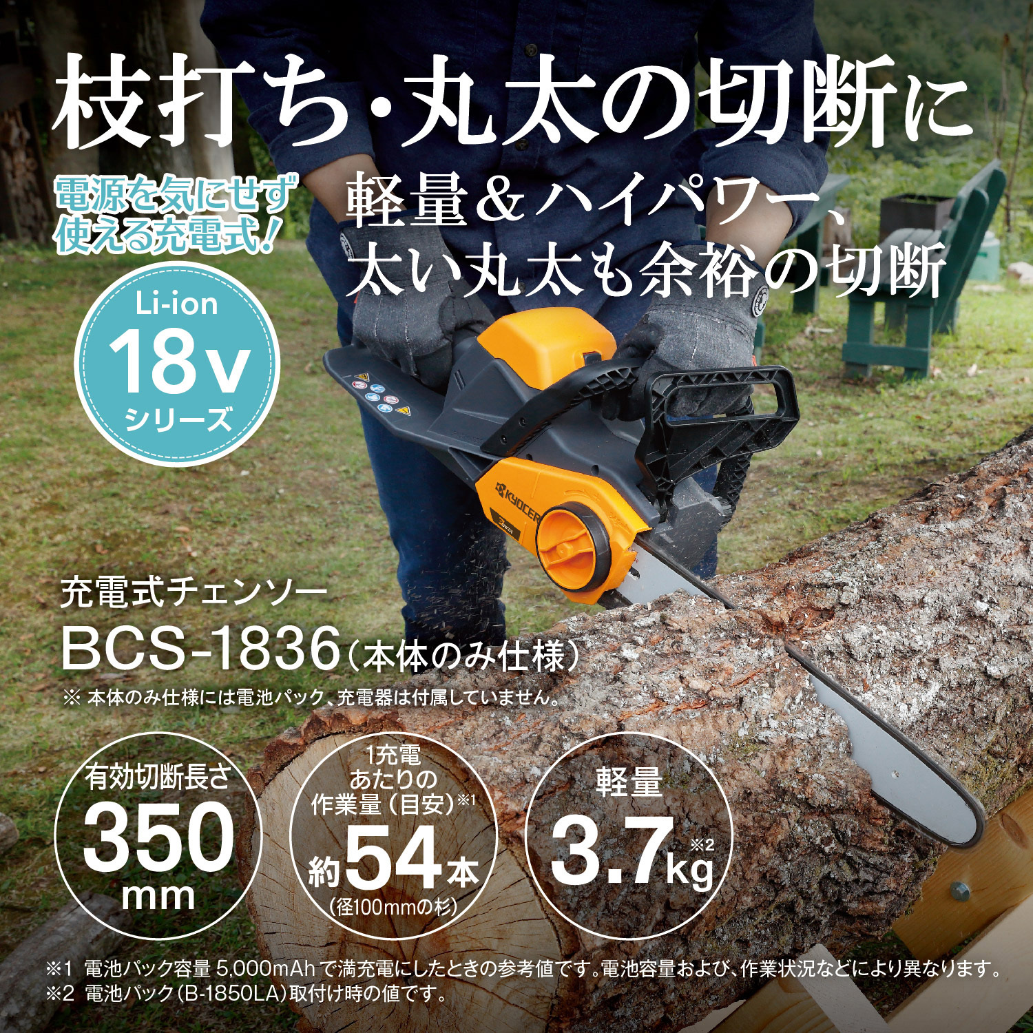 BCS-1836 充電式チェンソー 京セラインダストリアルツールズ(旧