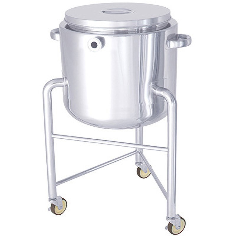 DT-ST-J-L-39 SUS316Lステンレスタンク 吊り下げ 鏡板型ジャケット汎用容器 脚付 ストック蓋付 MONOVATE(旧:日東金属工業) 45L 幅430mm高さ870mm  DT-ST-J-L-39