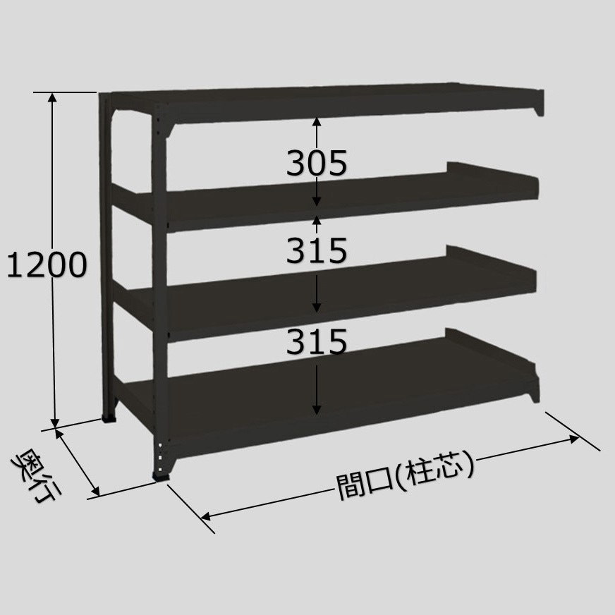 RLK-8114R ラークラック(ブラック/150kg/高さ1200/連結) サカエ スチール ボルトレス仕様 4段   RLK-8114R 15,826円