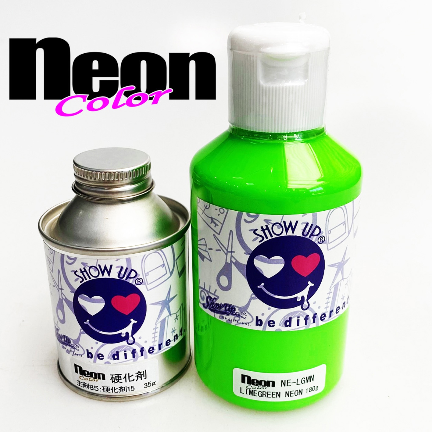 NE-LGMN Neon カラー ミニボトルセット SHOW UP ライムグリーン色 NE