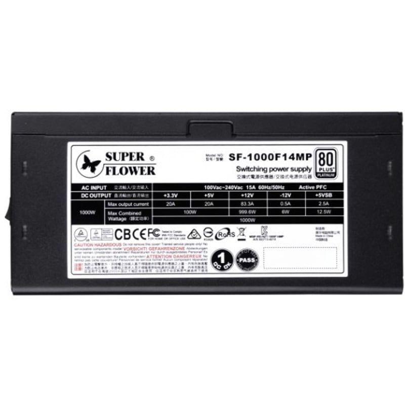 PC用1000W電源 80PLUS PLATINUM SUPERFLOWER SF-1000F14MP BK 80PLUS