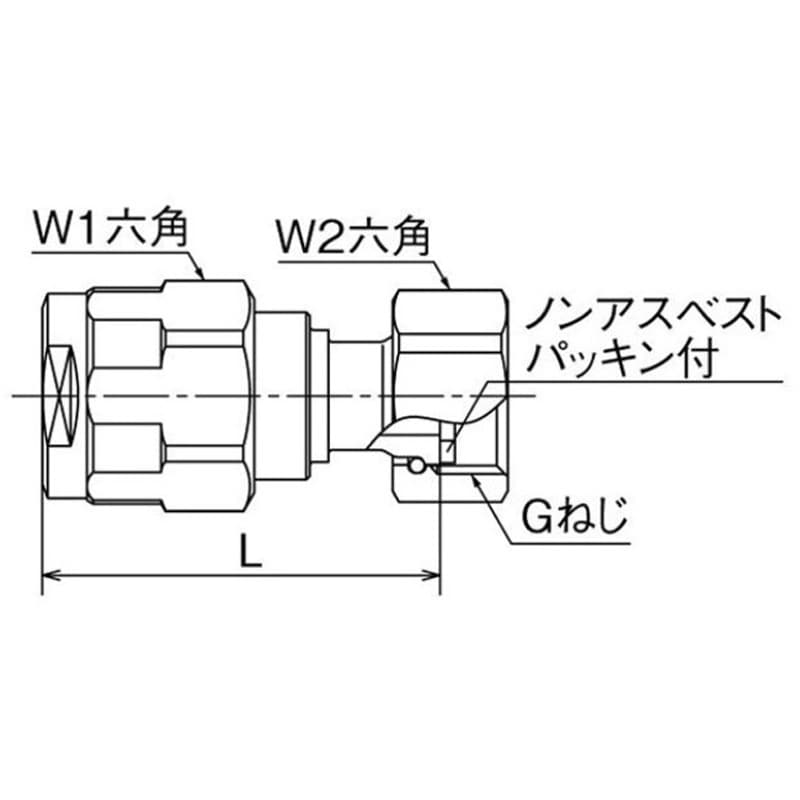 WJ18-1313-S WJ18型 ナット付アダプター黄銅 オンダ製作所 日本水道協会認証登録品(G-651) 冷温水・不凍液 呼び径13A -  【通販モノタロウ】