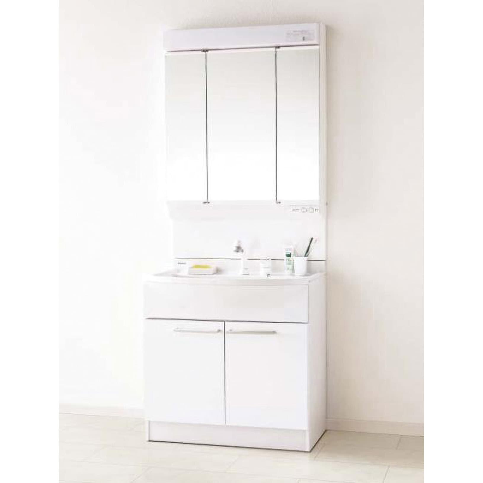 GQM075DSCAT/GQM75KSCW 洗面化粧台エムライン(間口750mm)三面鏡タイプ