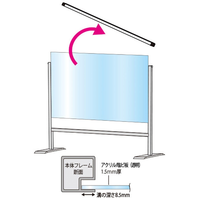 BHBPH450X600 ブラックパーテーションスタンド ハイ 1個 常磐精工 【通販モノタロウ】
