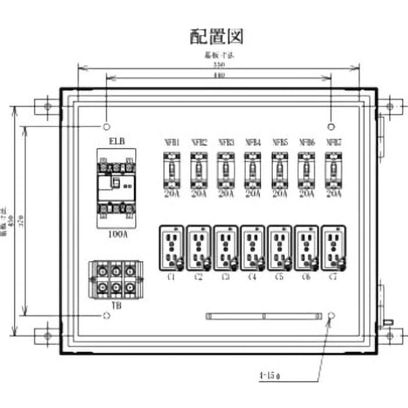 ML100-70 仮設電灯分電盤 1台 セフティー電気用品 【通販モノタロウ】